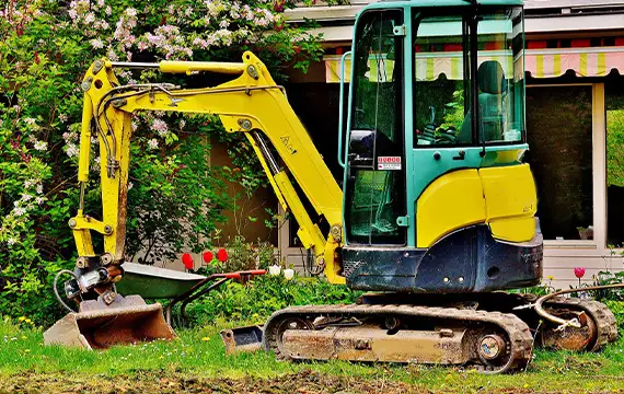 excavator-in-garden