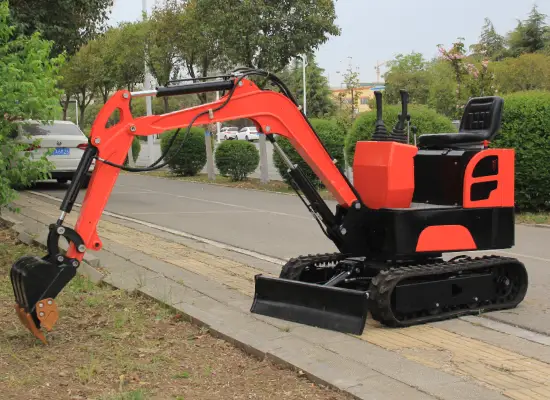 red-color-excavator