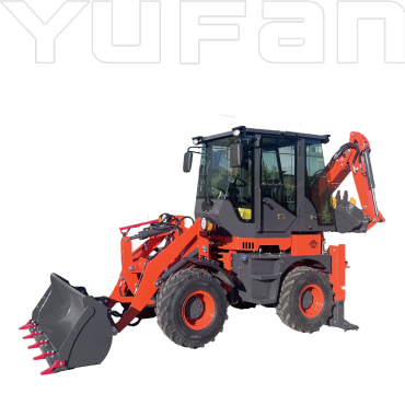 red-backhoe-loader