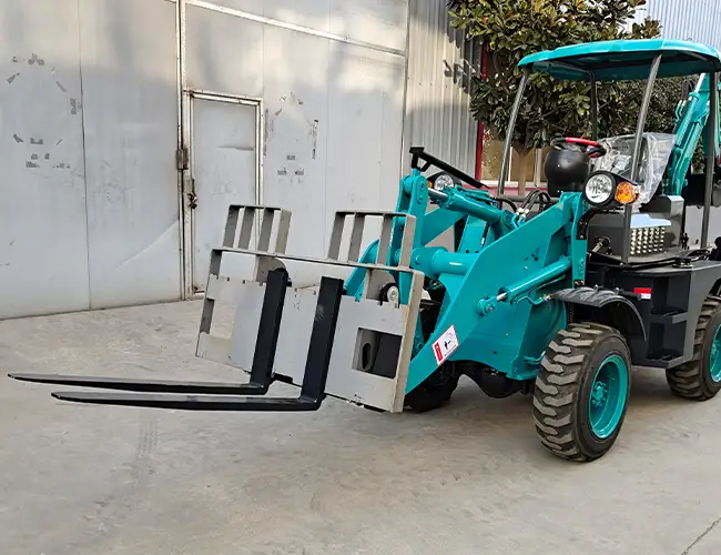 blue machine backhoe