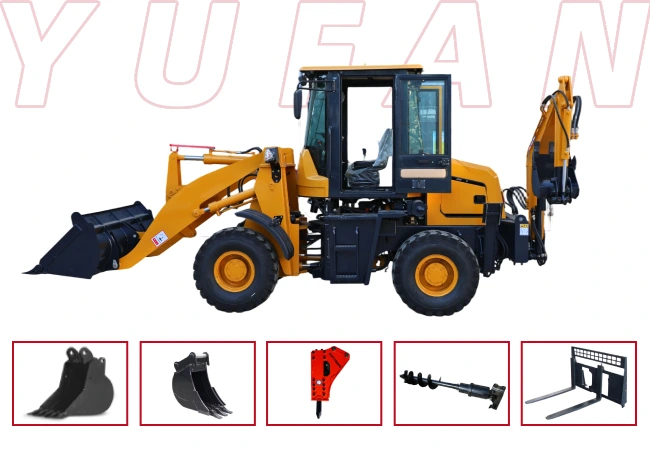 Backhoe Loader + Multiple Attachments