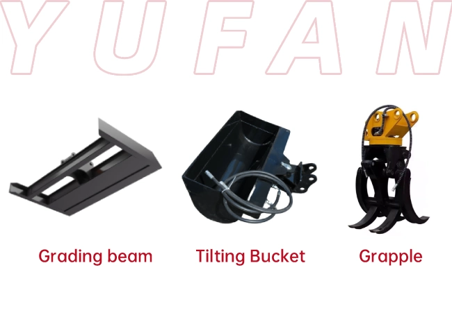 Yufan Grading beam, Tilting Bucket, Grapple